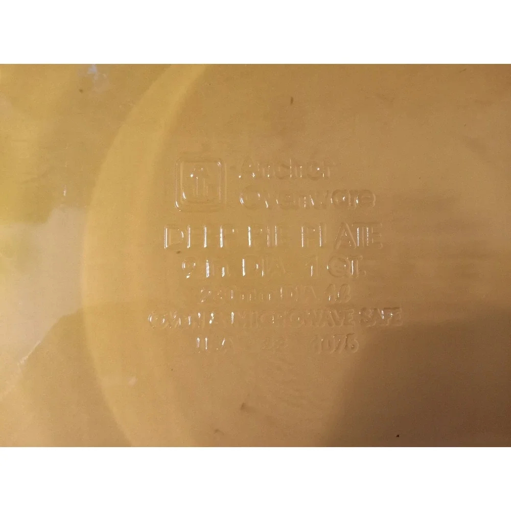 Anchor Hocking Amber Deep Dish Pie Plate Ovenware #1075 Glass 9